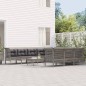 vidaXL 10-tlg. Garten-Lounge-Set mit Kissen Grau Poly Rattan vidaXL 10-tlg. Garten-Lounge-Set mit Kissen Grau Poly Rattan