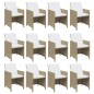 vidaXL 13-tlg. Garten-Essgruppe mit Kissen Poly Rattan Beige