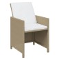 vidaXL 13-tlg. Garten-Essgruppe mit Kissen Poly Rattan Beige