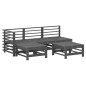 vidaXL 5-tlg. Garten-Lounge-Set mit Kissen Grau Massivholz vidaXL 5-tlg. Garten-Lounge-Set mit Kissen Grau Massivholz