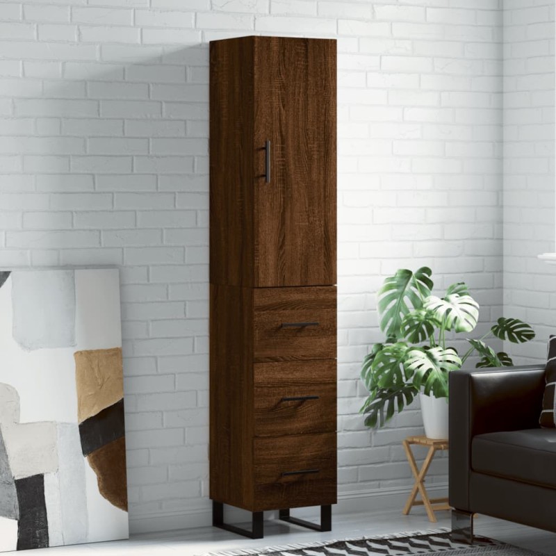 vidaXL Highboard Braun Eichen-Optik 34,5x34x180 cm Holzwerkstoff vidaXL Highboard Braun Eichen-Optik 34,5x34x180 cm Holzwerkstoff