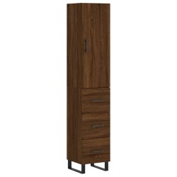 vidaXL Highboard Braun Eichen-Optik 34,5x34x180 cm Holzwerkstoff