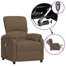 vidaXL Massagesessel Elektrisch Braun Stoff