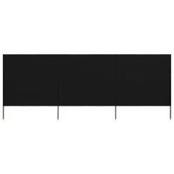 vidaXL 3-teiliges Windschutzgewebe 400 x 160 cm Schwarz