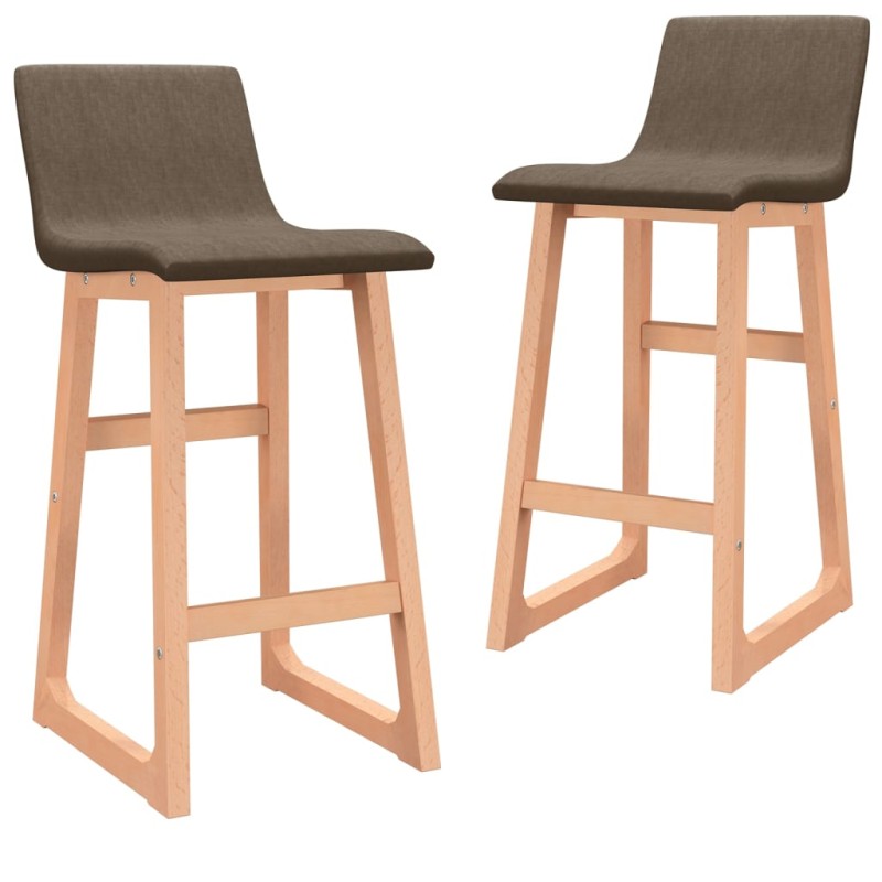 Barhocker 2 Stk. Braun Stoff Barhocker 2 Stk. Braun Stoff