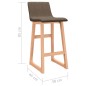 Barhocker 2 Stk. Braun Stoff Barhocker 2 Stk. Braun Stoff