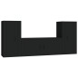 vidaXL 3-tlg. TV-Schrank-Set Schwarz Holzwerkstoff vidaXL 3-tlg. TV-Schrank-Set Schwarz Holzwerkstoff