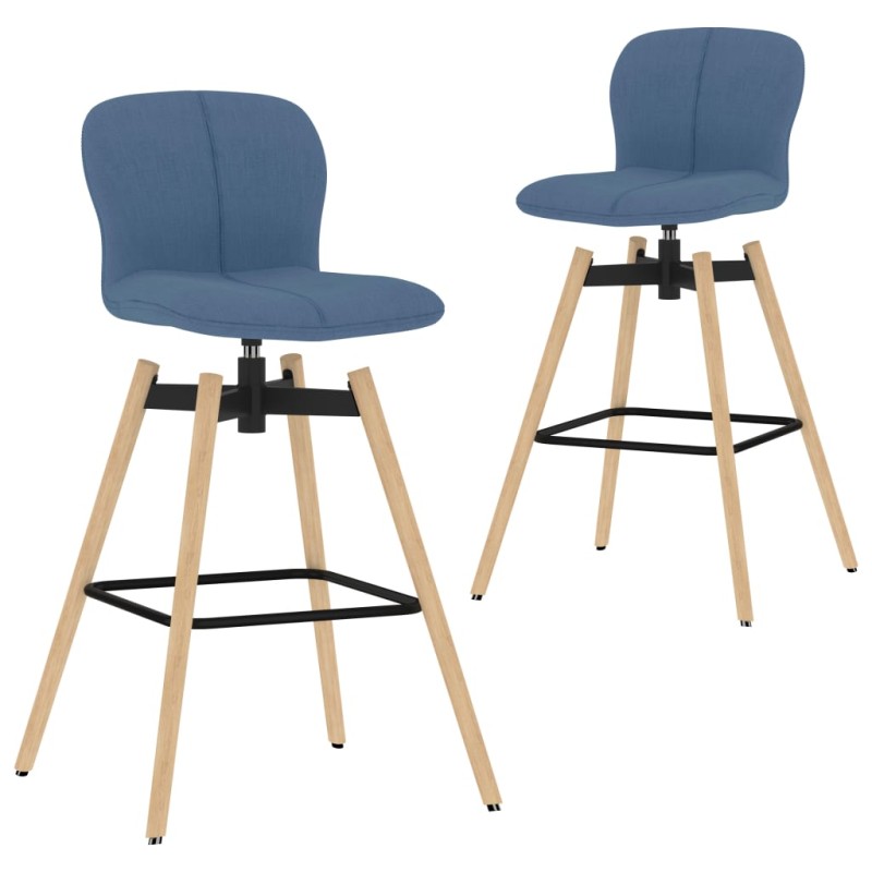 Barstühle 2 Stk. Drehbar Blau Stoff Barstühle 2 Stk. Drehbar Blau Stoff