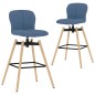 Barstühle 2 Stk. Drehbar Blau Stoff Barstühle 2 Stk. Drehbar Blau Stoff