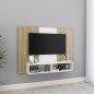 vidaXL TV-Wandschrank Weiß Sonoma-Eiche 120x23,5x90 cm Holzwerkstoff vidaXL TV-Wandschrank Weiß Sonoma-Eiche 120x23,5x90 cm Holzwerkstoff