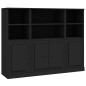 vidaXL Highboards 3 Stk. Schwarz Holzwerkstoff vidaXL Highboards 3 Stk. Schwarz Holzwerkstoff