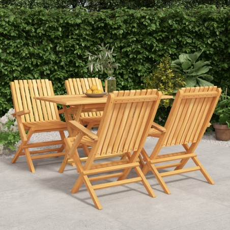 vidaXL 5-tlg. Garten-Essgruppe Massivholz Teak