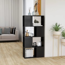 vidaXL Bücherregal Raumteiler Hochglanz-Grau 60x24x124,5 cm