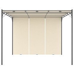 vidaXL Gartenpavillon mit Seitenvorhang 3x3x2,25 m Creme