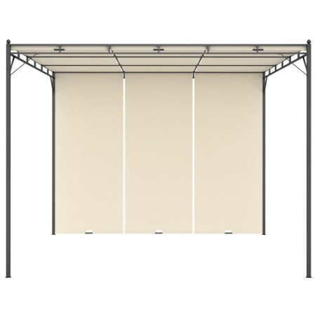 vidaXL Gartenpavillon mit Seitenvorhang 3x3x2,25 m Creme