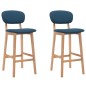 Barhocker 2 Stk. Blau Stoff Barhocker 2 Stk. Blau Stoff