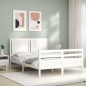 vidaXL Massivholzbett mit Kopfteil Weiß 140x200 cm vidaXL Massivholzbett mit Kopfteil Weiß 140x200 cm
