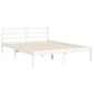 vidaXL Massivholzbett mit Kopfteil Weiß 140x200 cm vidaXL Massivholzbett mit Kopfteil Weiß 140x200 cm