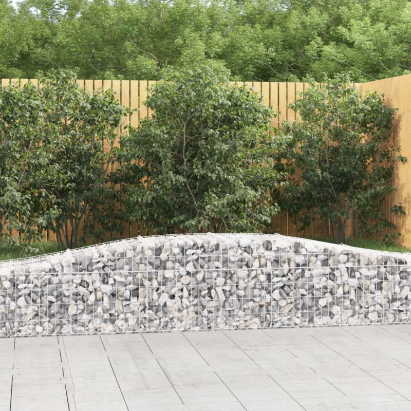 vidaXL Gabionen mit Hochbogen 2 Stk. 400x50x40/60cm Verzinktes Eisen vidaXL Gabionen mit Hochbogen 2 Stk. 400x50x40/60cm Verzinktes Eisen
