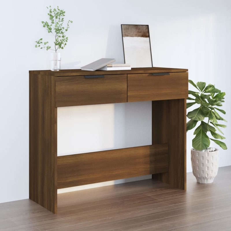 vidaXL Konsolentisch Braun Eichen-Optik 90x36x75 cm Holzwerkstoff vidaXL Konsolentisch Braun Eichen-Optik 90x36x75 cm Holzwerkstoff