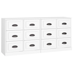 vidaXL Sideboards 2 Stk. Weiß Holzwerkstoff