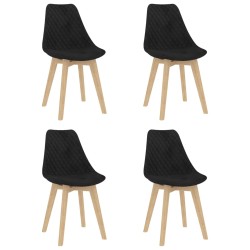 Esszimmerstühle 4 Stk. Schwarz Samt