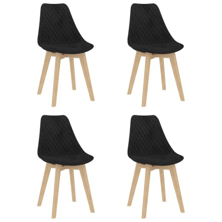 Esszimmerstühle 4 Stk. Schwarz Samt