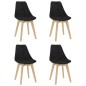 Esszimmerstühle 4 Stk. Schwarz Samt Esszimmerstühle 4 Stk. Schwarz Samt