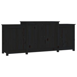 vidaXL Sideboard Schwarz 164x37x68 cm Massivholz Kiefer