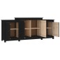 vidaXL Sideboard Schwarz 164x37x68 cm Massivholz Kiefer vidaXL Sideboard Schwarz 164x37x68 cm Massivholz Kiefer