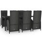 vidaXL 7-tlg. Garten-Essgruppe mit Kissen Schwarz Poly Rattan vidaXL 7-tlg. Garten-Essgruppe mit Kissen Schwarz Poly Rattan