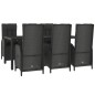 vidaXL 7-tlg. Garten-Essgruppe mit Kissen Schwarz Poly Rattan vidaXL 7-tlg. Garten-Essgruppe mit Kissen Schwarz Poly Rattan