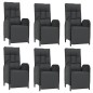 vidaXL 7-tlg. Garten-Essgruppe mit Kissen Schwarz Poly Rattan vidaXL 7-tlg. Garten-Essgruppe mit Kissen Schwarz Poly Rattan