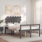 vidaXL Massivholzbett mit Kopfteil Grau 120x200 cm vidaXL Massivholzbett mit Kopfteil Grau 120x200 cm