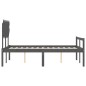 vidaXL Massivholzbett mit Kopfteil Grau 120x200 cm vidaXL Massivholzbett mit Kopfteil Grau 120x200 cm