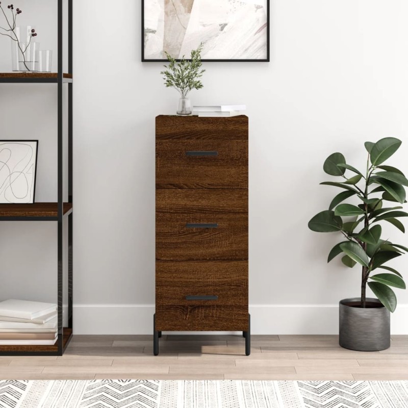 vidaXL Sideboard Braun Eichen-Optik 34,5x34x90 cm Holzwerkstoff vidaXL Sideboard Braun Eichen-Optik 34,5x34x90 cm Holzwerkstoff