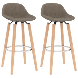 Barhocker 2 Stk. Taupe Stoff