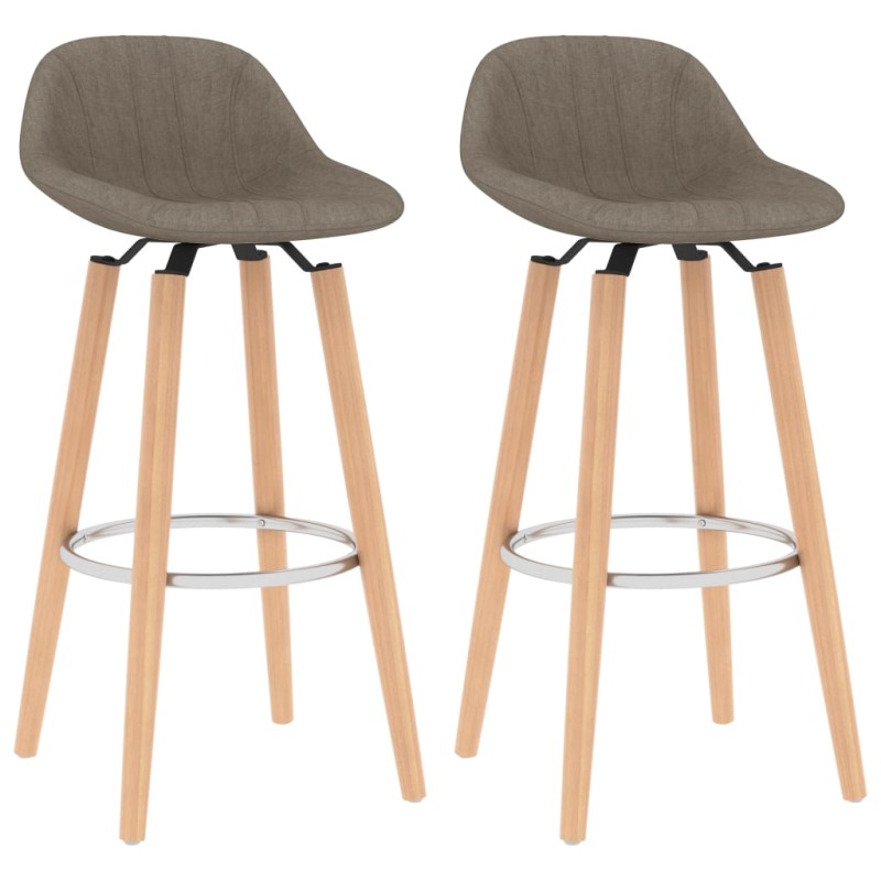 Barhocker 2 Stk. Taupe Stoff Barhocker 2 Stk. Taupe Stoff