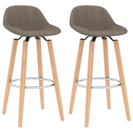 Barhocker 2 Stk. Taupe Stoff