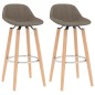 Barhocker 2 Stk. Taupe Stoff Barhocker 2 Stk. Taupe Stoff