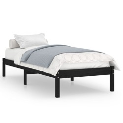 vidaXL Massivholzbett Schwarz 90x190 cm