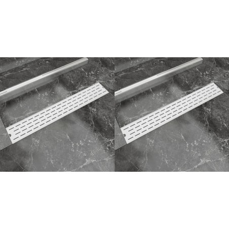 vidaXL Lineare Duschrinnen 2 Stk. Linien 730 x 140 mm Edelstahl
