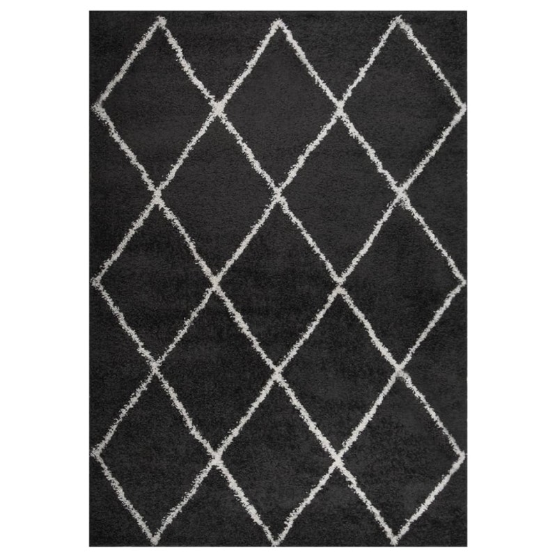 vidaXL Teppich Shaggy Hochflor Creme und Anthrazit 120x170 cm vidaXL Teppich Shaggy Hochflor Creme und Anthrazit 120x170 cm