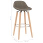 Barhocker 2 Stk. Taupe Stoff Barhocker 2 Stk. Taupe Stoff