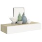 vidaXL Wandregale mit Schubladen 2 Stk. Eichen-Optik Weiß 60x23,5x10cm vidaXL Wandregale mit Schubladen 2 Stk. Eichen-Optik Weiß 60x23,5x10cm