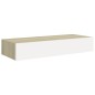 vidaXL Wandregale mit Schubladen 2 Stk. Eichen-Optik Weiß 60x23,5x10cm vidaXL Wandregale mit Schubladen 2 Stk. Eichen-Optik Weiß 60x23,5x10cm