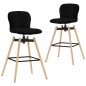 Barstühle 2 Stk. Drehbar Schwarz Stoff Barstühle 2 Stk. Drehbar Schwarz Stoff