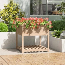 vidaXL Pflanzkübel mit Ablage 82,5x82,5x81 cm Massivholz Kiefer