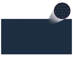 vidaXL Treibende Pool-Solarplane PE 1000x500 cm Schwarz und Blau