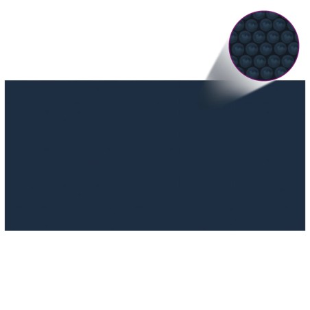 vidaXL Treibende Pool-Solarplane PE 1000x500 cm Schwarz und Blau
